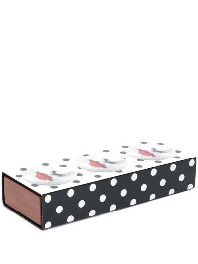 Fornasetti Printed Wooded Box In Black