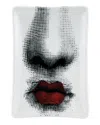 Fornasetti Rectangular Ashtray Bacio Puckered Red Lips In Multi