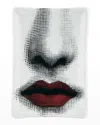 Fornasetti Rectangular Ashtray Bocca Red Lips In Blackwhite