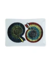 Fornasetti Rectangular Ashtray Conchiglie Gold/black/white Catch-all Tray Or Ash Tray White Size - P In White
