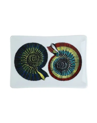 Fornasetti Rectangular Ashtray Conchiglie Gold/black/white Catch-all Tray Or Ash Tray White Size - P