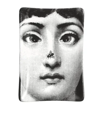 Fornasetti Rectangular Tema E Variazioni Ashtray In Black