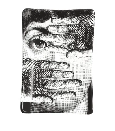 Fornasetti Rectangular Tema E Variazioni Ashtray In Multi