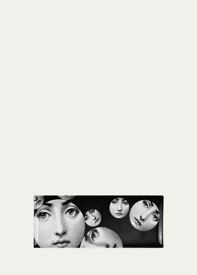 Fornasetti Rectangular Tray Tema E Variazioni N.242 In White/black