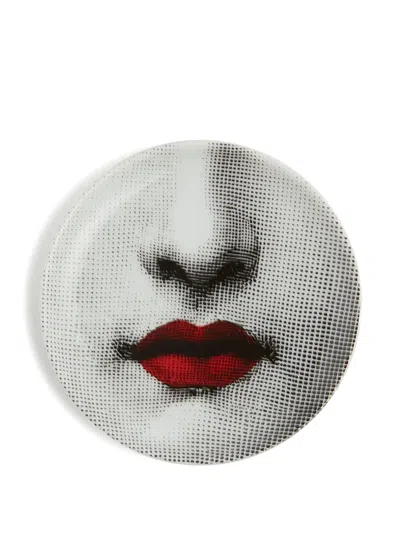 Fornasetti Tema E Variazioni N.397 Red Lips Coaster (10cm) In Orange