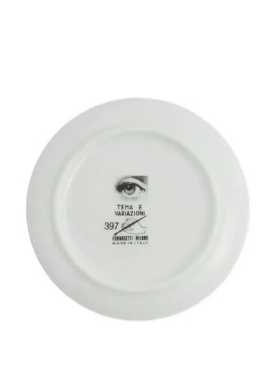 Fornasetti Red-lips Porcelain Decorative Plate (10cm) In White