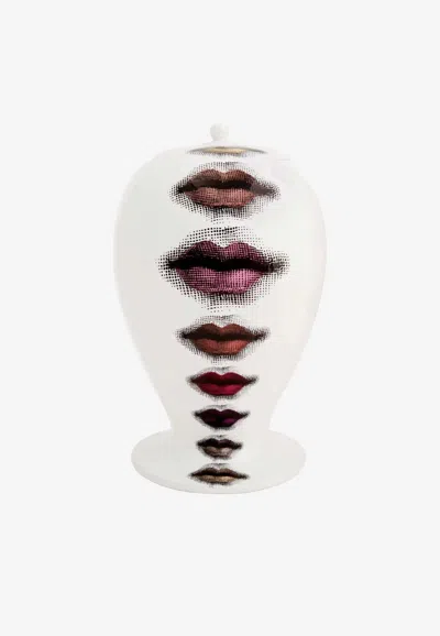 Fornasetti Rossetti Iconic Lips Ceramic Vase In White
