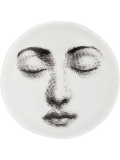 Fornasetti Round Ashtray Tema E Variazioni N.123 In White