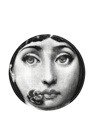 Fornasetti Round Ashtray Tema E Variazioni N.137 In Black