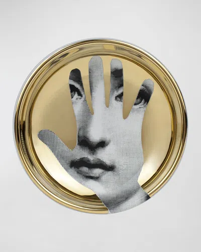 Fornasetti Round Ashtray Tema E Variazioni N16 Gold Hand Over Face