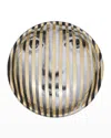 Fornasetti Round Ashtray Tema E Variazioni N34 Gold Stripes In Blackgold