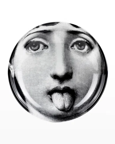 Fornasetti Round Ashtray Tema E Variazioni No. 324 In Black/white