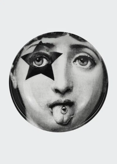 Fornasetti Round Ashtray Tema E Variazioni No. 381 In Black/white