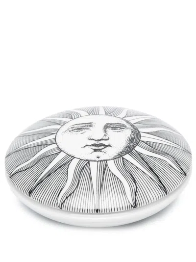 Fornasetti Round Box Sole In White