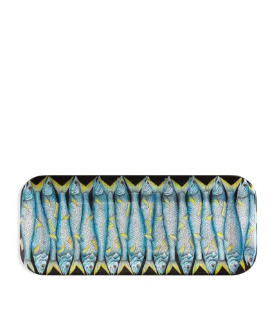 Fornasetti Sardine Tray In Blue