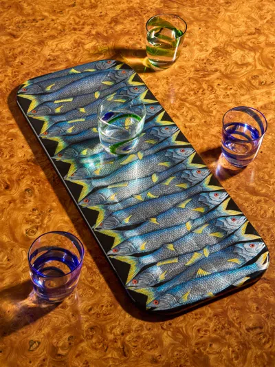 Fornasetti Sardine Wood Tray (23.5in/60cm)