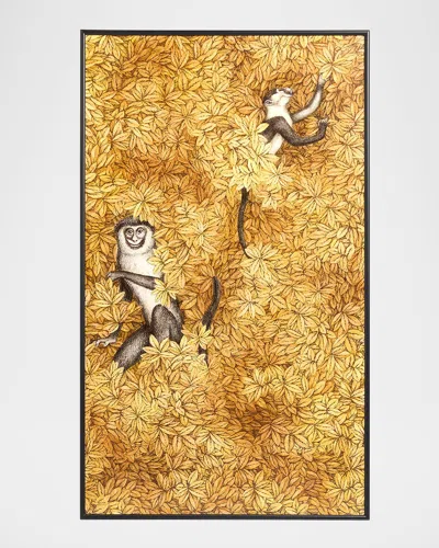 Fornasetti Scimmie E Foglie Decorative Panel Wall Art In Multi