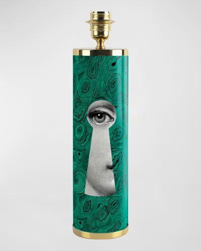 Fornasetti Lamp Serratura Su Malachite In Green/white/black