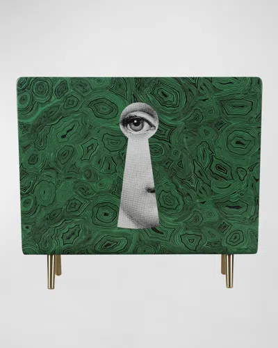 Fornasetti Serratura Malachite Magazine Rack In Green