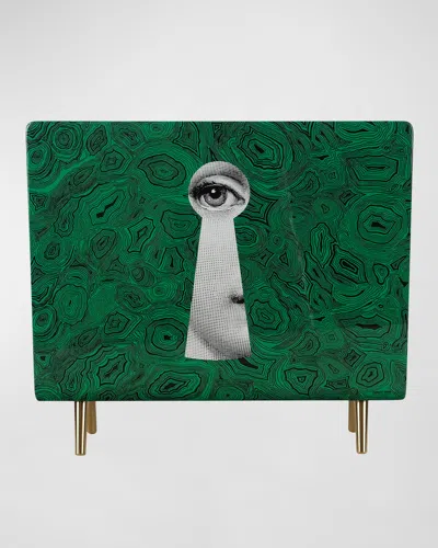 Fornasetti Serratura Malachite Magazine Rack In Green