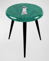 Fornasetti Stool Serratura Su Malachite In Green