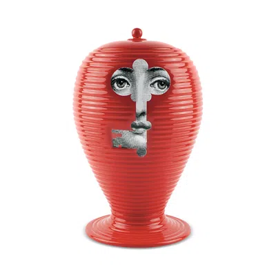 Fornasetti Serratura Rosso Vase In Red