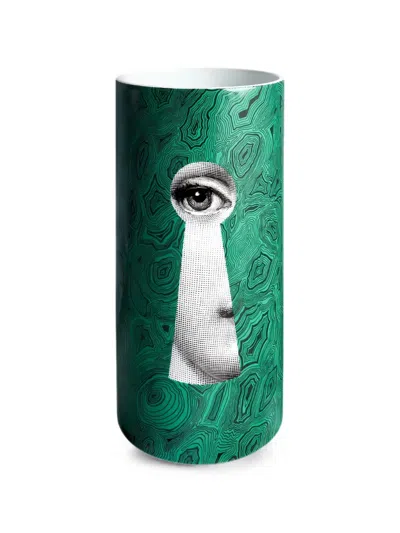 Fornasetti 세라투라 수 말라카이트 미디엄 실린더 화병 In Multi