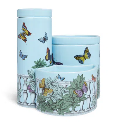 FORNASETTI SET OF 3 FARFALLE E BALAUSTRA CANDLES