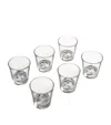 Fornasetti Set Of 6 Tema E Variazioni Glasses