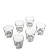 Fornasetti Set Of 6 Tema E Variazioni Glasses