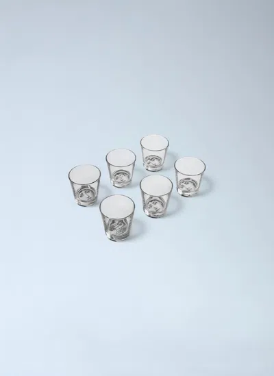 Fornasetti Set Of Six Tema E Variazioni Glasses In Pink