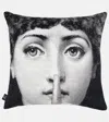 Fornasetti Silenzio Cushion In Multi