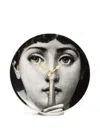 Fornasetti Silenzio Desk Clock (15cm) In Black