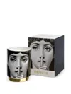 Fornasetti Silenzio Kerze Auf Goldbasis (235g) In Black
