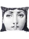 Fornasetti Silenzio Photograph-print Cushion In White
