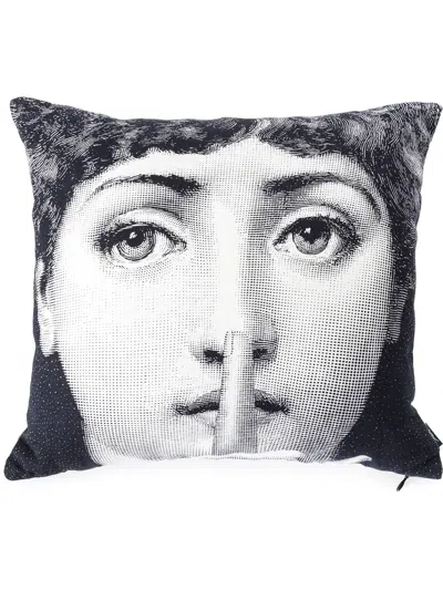 Fornasetti Silenzio Photograph-print Cushion In White