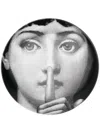 Fornasetti Silenzio Plate In Black