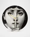 Fornasetti Silenzio Wall Clock In Black