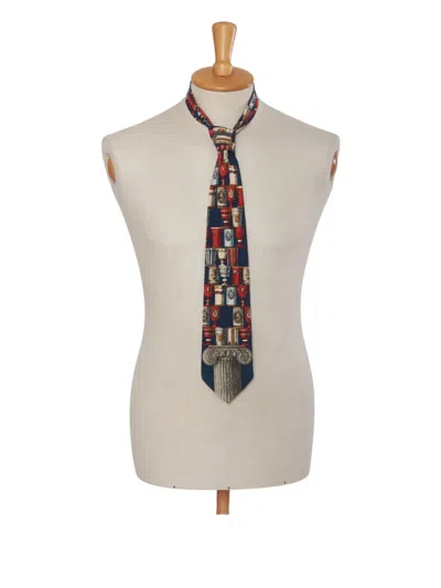 Pre-owned Fornasetti Silk Tie In Blue