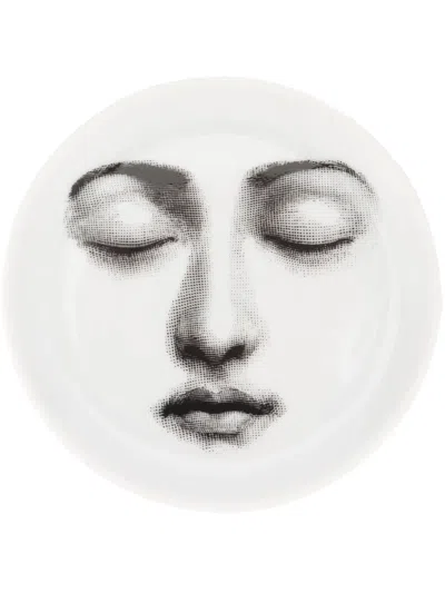 Fornasetti Sleeping Face Coaster In White