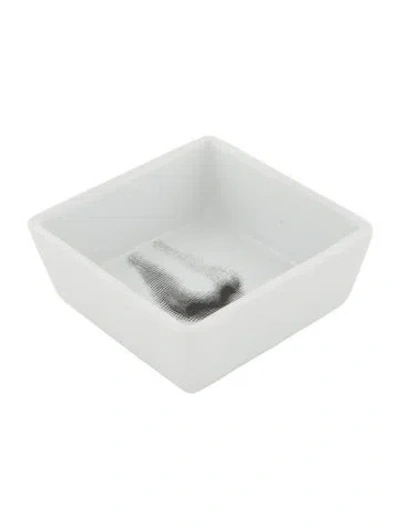 Pre-owned Fornasetti Small Porcelain Trinket Dish In White