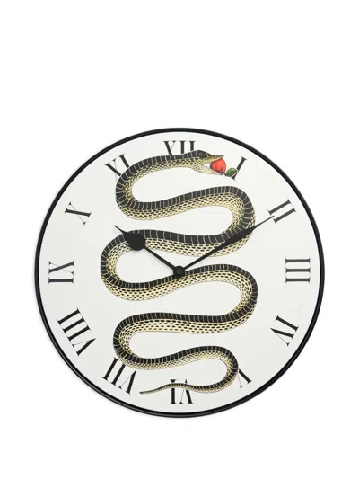 Fornasetti Snake-motif Wall Clock In Multi