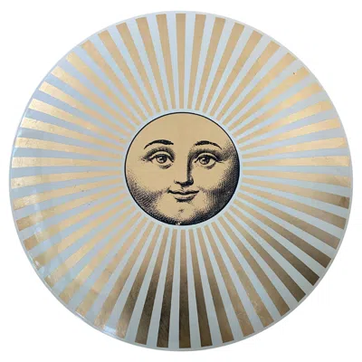 Pre-owned Fornasetti Soleil Image Flushmount Plafond Lighting Fixture Italy 2012 Vintage In Transparent
