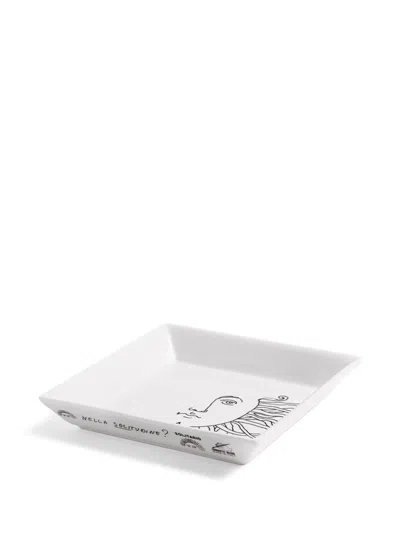 Fornasetti Solitario Square Tray (20,8cm X 20,8cm) In White
