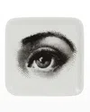 Fornasetti Square Ashtray Quadrato Occhio In Black/white