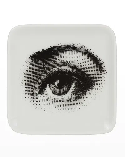 Fornasetti Square Ashtray Quadrato Occhio In Black/white