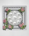 Fornasetti Square Frame With Bubbles Mirror - Musciarabia With Rose Color In Pink