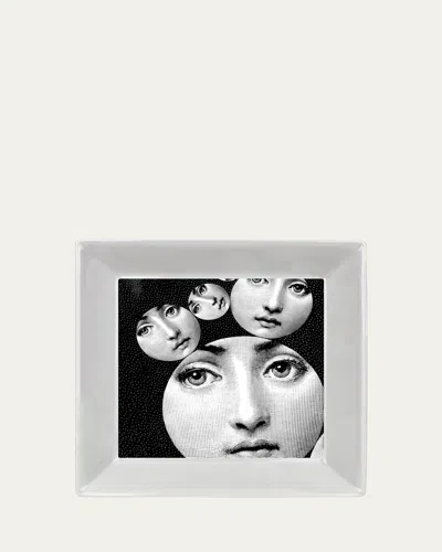 Fornasetti Square Plate 20 X 20cm - Tema E Variazioni N.242 In Black White