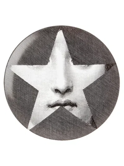 Fornasetti Star Print Plate In Black