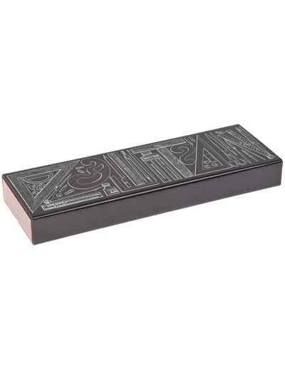 Fornasetti Stationary Print Wooden Box In Black